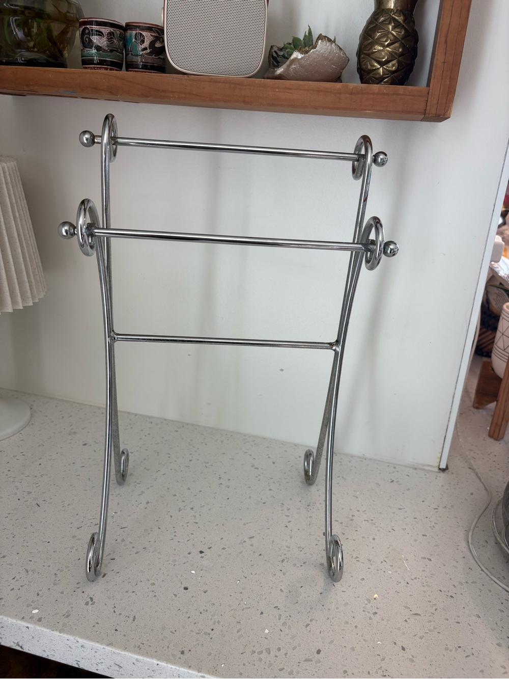 Metal Towel Rack - Silver Finish